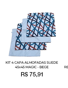 Kit 4 Capa Almofadas Suede - Bege