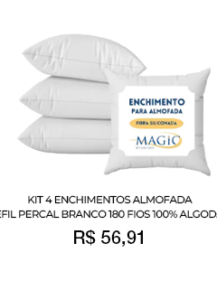 Kit 4 Enchimentos Almofada Percal - Branco