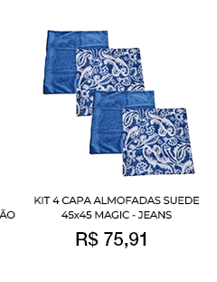Kit 4 Capa Almofadas Suede - Jeans