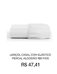 Len�ol Casal com El�stico - Percal Algod�o 180 Fios